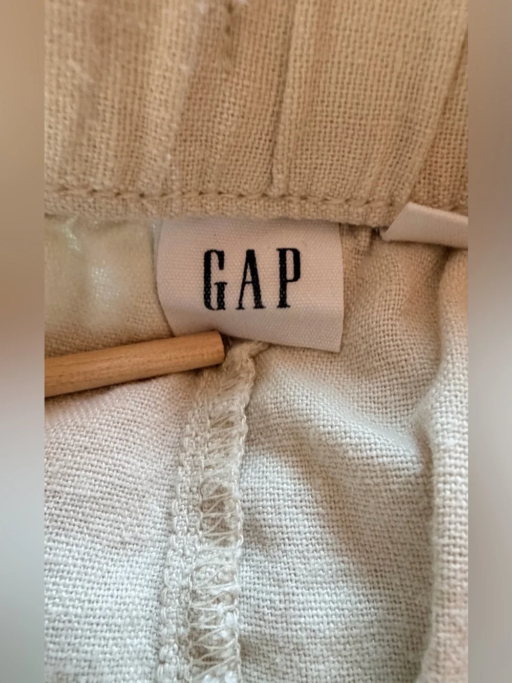 Gap Linen Blend cream pull on chino pants